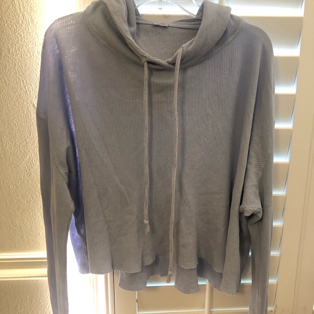 Brandy Melville light blue cropped hoodie